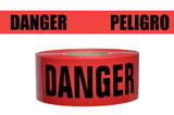 NMC PT16RT Danger Repulpable Barricade Tape, Cotton, 135' x 2
