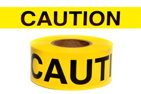 NMC PT1RT-3 Caution Repulpable Barricade Tape, Cotton, 135' x 3"