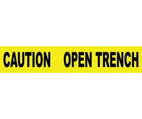 NMC PT2 Caution Open Trench Printed Barricade Tape, TAPE, 3" x 1000'