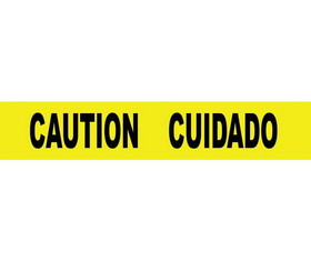 NMC PT44 Caution Bilingual Printed Barricade Tape, TAPE, 3" x 1000'