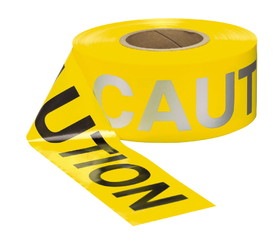 NMC PTDN1 Caution Printed Barricade Tape, POLYETHYLENE, 3" x 1000'