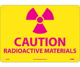 NMC R25 Caution Radioactive Materials Sign, Standard Aluminum, 10