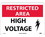 NMC 10" X 14" Plastic Safety Identification Sign, High Voltage, Price/each