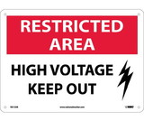 NMC RA12 Restricted Area High Voltage Keep Out Sign