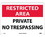 NMC 10" X 14" Plastic Safety Identification Sign, Private No Trespassing, Price/each