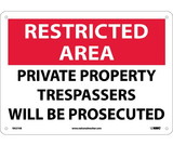 NMC RA27 Restricted Area Private Property Sign