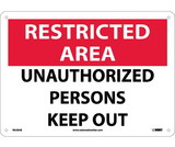 NMC RA29 Restricted Area Unauthorized Persons Keep Out Sign