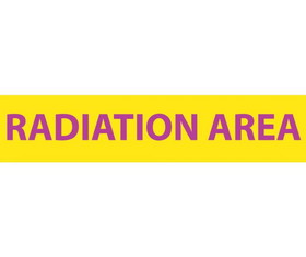NMC RI22 Radiation Insert Radiation Area Sign, POLYCARBONATE .020, 1.75" x 8"