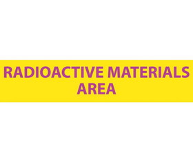 NMC RI25 Radiation Insert Radioactive Materials Area Sign, POLYCARBONATE .020, 1.75" x 8"