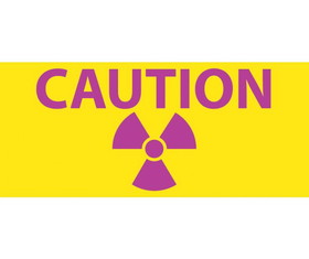 NMC RI3 Radiation Insert Caution Sign, POLYCARBONATE .020, 3.5" x 8"