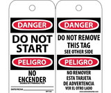 NMC RPT103 Danger Do Not Start Bilingual Tag