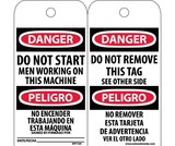NMC RPT104 Danger Do Not Start Men Working Bilingual Tag