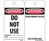 NMC RPT105ST Danger Do Not Use Tag, Polytag, 6