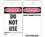 NMC 3" X 6" Safety Identification Tag, Do Not Use, Price/25/ package