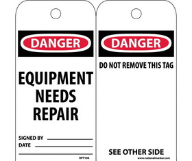 NMC RPT106 Danger Equipment Needs Repair Tag