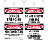 NMC RPT110 Danger Do Not Energize Equipment Locked Out Tag