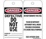 NMC RPT128 Danger Defective Do Not Use Signed By & Date Tag
