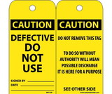 NMC RPT129 Caution Defective Do Not Use Tag