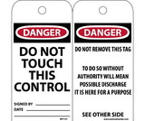 NMC RPT137 Danger Do Not Touch This Control Tag