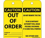 NMC RPT145 Caution Out Of Order Tag