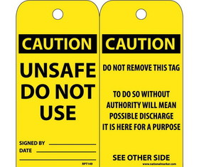 NMC RPT149 Caution Unsafe Do Not Use Tag