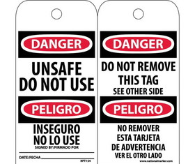 NMC RPT154 Danger Unsafe Do Not Use Tag