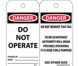NMC RPT1ST100 Danger Do Not Operate Tag