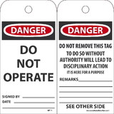 NMC RPT1 Danger Do Not Operate Tag