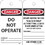 NMC 3" X 6" Safety Identification Tag, Danger Do Not Operate Tag, Price/25/ package