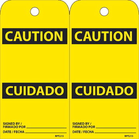 NMC RPT215 Caution Bilingual Tag