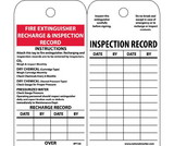 NMC RPT26ST100 Fire Extinguisher Recharge & Inspection Record Instructions Tag