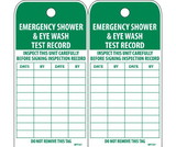 NMC RPT37ST100 Emergency Shower & Eye Wash Test Record Tag