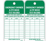 NMC RPT37ST Emergency Shower & Eye Wash Test Record Tag, Polytag, 6