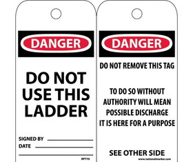 NMC RPT70 Danger Do Not Use This Ladder Tag