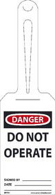 NMC RPTH4 Danger Do Not Operate Ez Hang Tag, Unrippable Vinyl, 11.25" x 3.25"