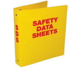 NMC RTK62C Safety Data Sheet Binder Yellow 2" With Chain, HEAVY DUTY RIGID PLASTIC 3MM, 11.5" x 11"