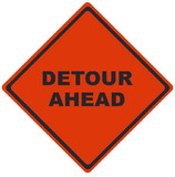 NMC RUR2 Reflective Roll-Up Detour Ahead Sign