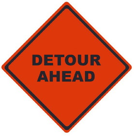 NMC RUR2 Reflective Roll-Up Detour Ahead Sign