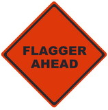 NMC RUR3 Reflective Roll-Up Flagger Ahead Sign