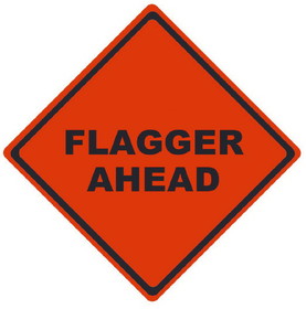 NMC RUR3 Reflective Roll-Up Flagger Ahead Sign