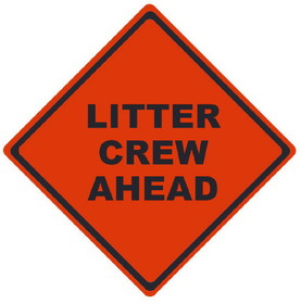 NMC RUR11V2 Roll Up Sign Litter Crew Ahead