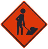 NMC RUR14 Reflective Roll-Up Workers Ahead Sign