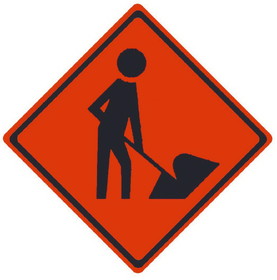 NMC RUR14 Reflective Roll-Up Workers Ahead Sign