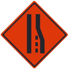 NMC RUR11 Reflective Roll-Up Merge Left Lane Sign