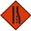 NMC 36 In X 36 In Roll Up Safety Identification Sign, Merge Left Symbol, Price/each