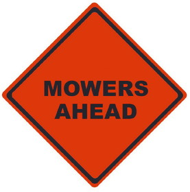 NMC RUR5 Reflective Roll-Up Mowers Ahead Sign