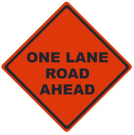 NMC RUR6 Reflective Roll-Up One Lane Road Ahead Sign