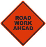 NMC RUR8 Reflective Roll-Up Road Work Ahead Sign