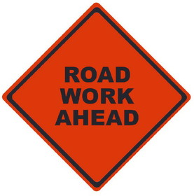 NMC RUR8 Reflective Roll-Up Road Work Ahead Sign