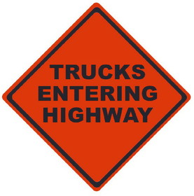 NMC RUR26 Roll Up Sign Trucks Entering Highway